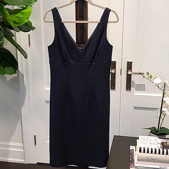 EUC Tommy Bahama Navy silk and cotton sleevless fitted dress. Size 8. - Picture 1 of 6